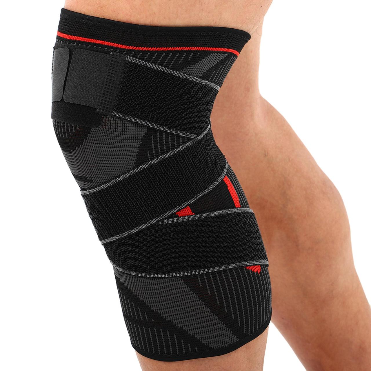 Наколінник еластичний бандаж з фіксуючим ременем SIBOTE 1шт ST-7213, фото 1