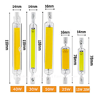 Cob LEd 30w 220V 4000K R7s 118mm. Cob R7S LED для галогенного прожектора 500 ватт
