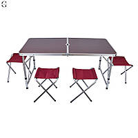 Кемпінговий набір для відпочинку GG-Group: складаний стіл і 4 стільці, легкий алюмінієвий каркас, MR