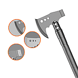 Багатофункціональна туристична лопата-сокира 8 в 1 з ножем, кресалом і компасом у кейсі для походів, фото 7