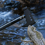 Багатофункціональна туристична лопата-сокира 8 в 1 з ножем, кресалом і компасом у кейсі для походів, фото 8