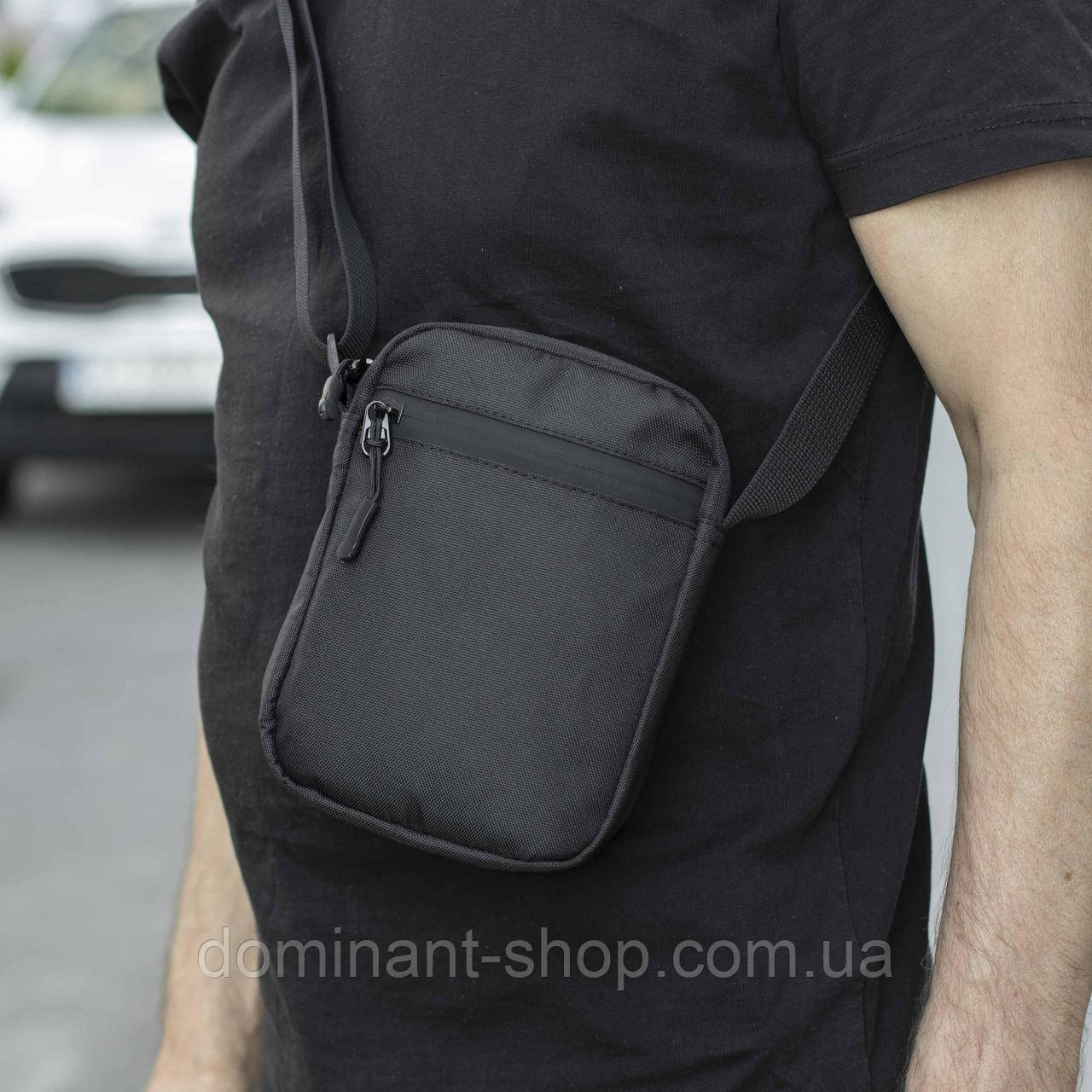 Чоловіча сумка через плече Nano Black, тканинна барсетка месенджер, компактна, унісекс, фото 1