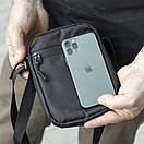 Чоловіча сумка через плече Nano Black, тканинна барсетка месенджер, компактна, унісекс, фото 8