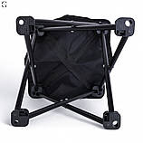 Компактний складний стілець для кемпінгу та риболовлі у чохлі, чорний,, фото 3