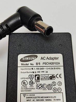 ЗП для LCD моніторів+телевізорів Samsung 14V/ 3A/ 42W/ 6.5*4.4, фото 2