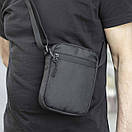 Чоловіча сумка через плече Nano Black, тканинна барсетка месенджер, компактна, унісекс, фото 2