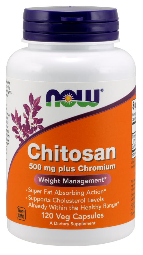 Хітозан та хром для схуднення, Chitosan, Now Foods, 500 мг, 120 капсул