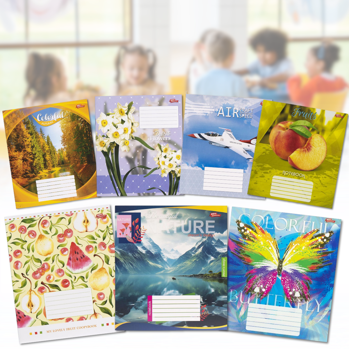Зошит на 24 аркуші з кольоровою обкладинкою в клітинку "Мрії" "mix" Упаковка 16 шт., фото 1