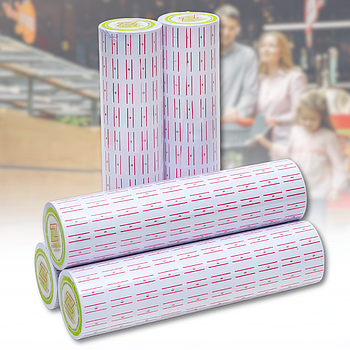 Цінник для етикет-пістолета 2х1,1 см Білий Упаковка 10 бобін по 300 шт.