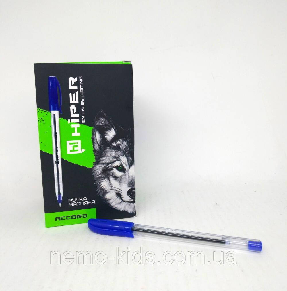 Ручка масляна Hiper Accord, 0,7 мм, синя, ЦІНА ЗА УП. 50ШТ, у кор. 15*8*8 см, фото 1