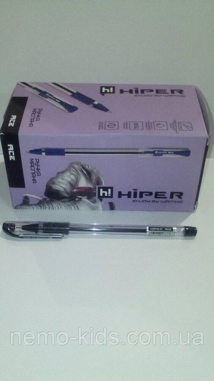 Ручка масляна Hiper Ace, 0.7мм, чорна, ЦІНА ЗА УП. 50ШТ, у кор. 15*7*7 см, фото 1