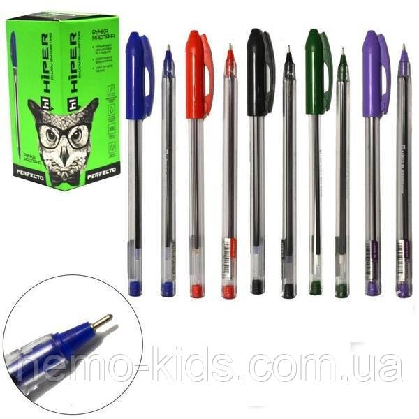 Ручка масляна Hiper Perfecto, 0,7 мм, чорна, ЦІНА ЗА УП. 50ШТ, в кор. 15*9*6см, ТМ Hiper, фото 1