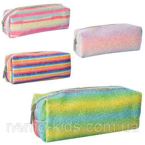 Пенал у блискітках 20*9*5см, застібка-блискавка, 4 кольори, в пак. 20*9,5*4,5см(120шт), фото 1