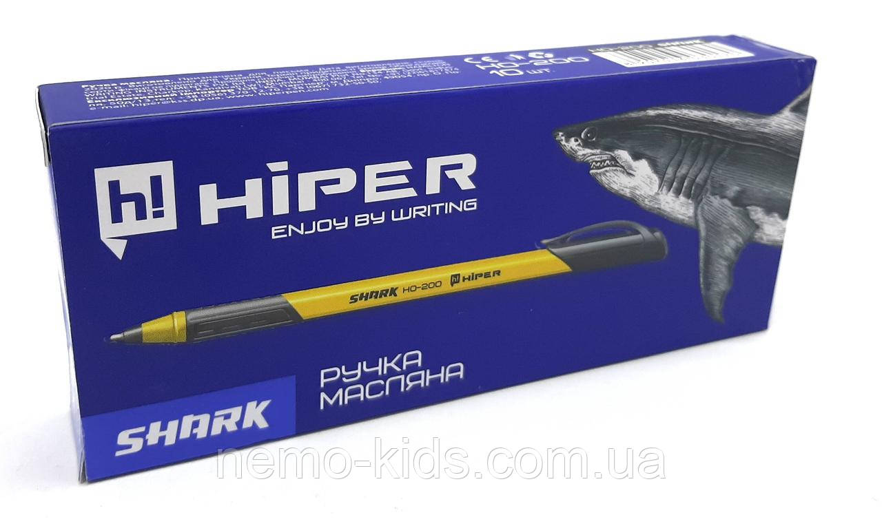 Ручка масляна Hiper Shark, 0,7 мм, чорна, ЦІНА ЗА УП. 10ШТ, у кор. 15*7*12см, фото 1