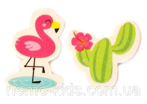 Ластики "Фламінго та кактус" 2 шт у наборі TPR, пак. 9*7см (36наб), фото 1