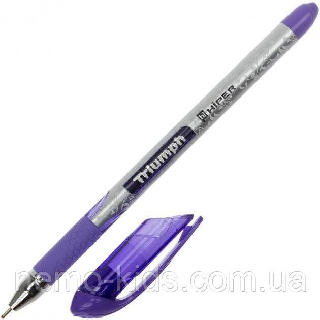 Ручка масляна Hiper Triumph, 0,7 мм, фіолет, ЦІНА ЗА УП. 10ШТ, у кор. 15*6*2см, ТМ Hiper, фото 1