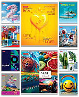 Зошит 96л, клітка, Мікс-1,2, з гібридно-вибірковим УФ-лак покриттям, упаковка 10шт, ТМ Тетрада, Україна