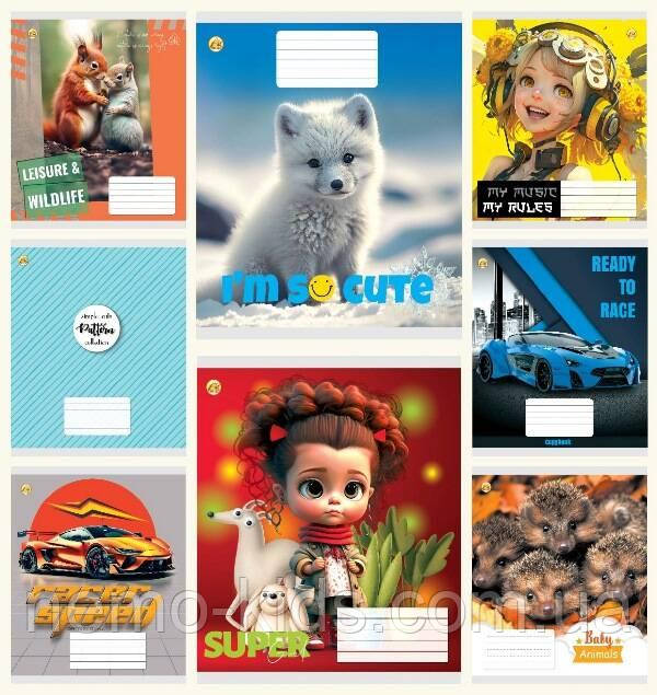 Зошит 12 арк. коса з додатком "Люкс" , упаковка 25шт, ТМ Тетрада, Україна, фото 1