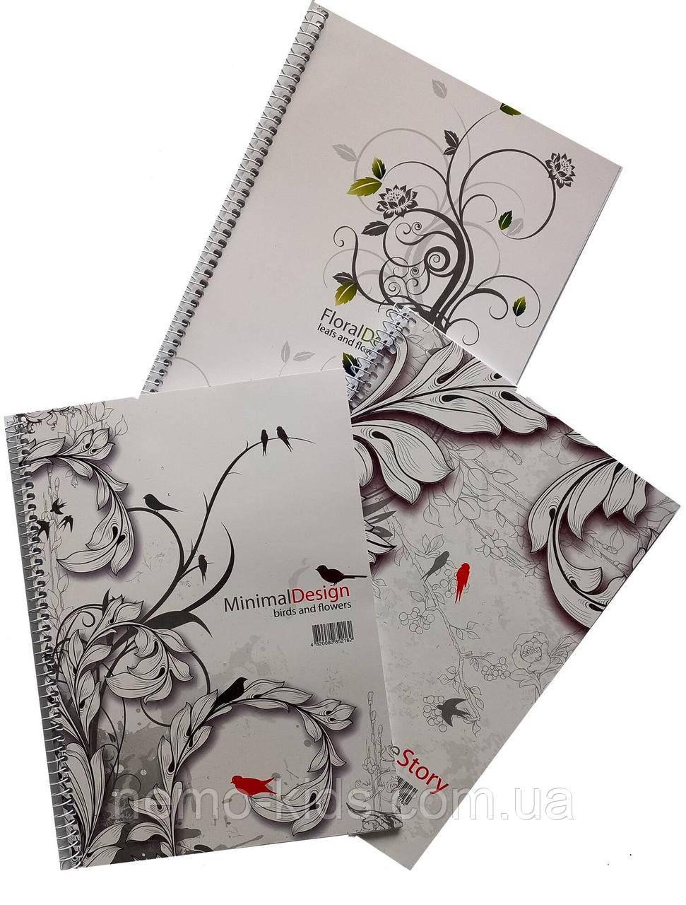 Зошит А4 картонна обкладинка, 50л. бік. пружина, 28*20см, ТМ Колорит, Україна, фото 1