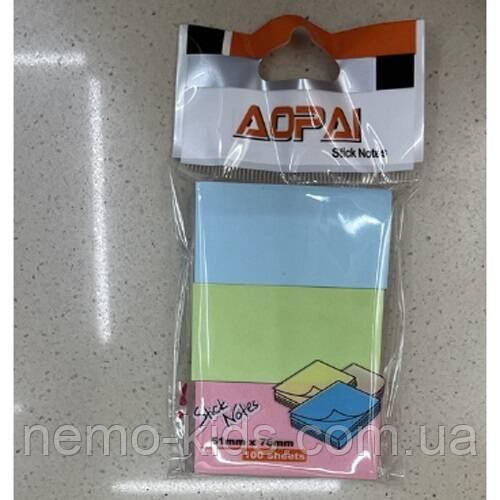 Папір для нотаток скл "3в1" 5,1*7,6см 100л. в пак. 8*5*1см (576шт), фото 1