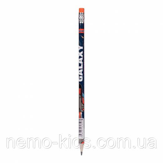 Олівець ч/гр круг. з ласт. "SPACE", 18см ЦІНА ЗА 1ШТ, В УП. 36ШТ, 1Вересня, Україна (36шт/уп), фото 1