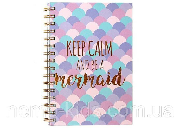 Зошит на спіралі з тисненням фольгою А5, 100 аркушів, 70 грам, матова ламінація, 21*15см, фото 1