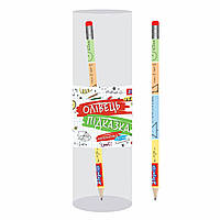 Олівець ч/гр круглий з гумкою "Математика 9", 18см ЦІНА ЗА 1ШТ, В УП. 36ШТ, пл. туба, ТМ 1 Вересня, Україна