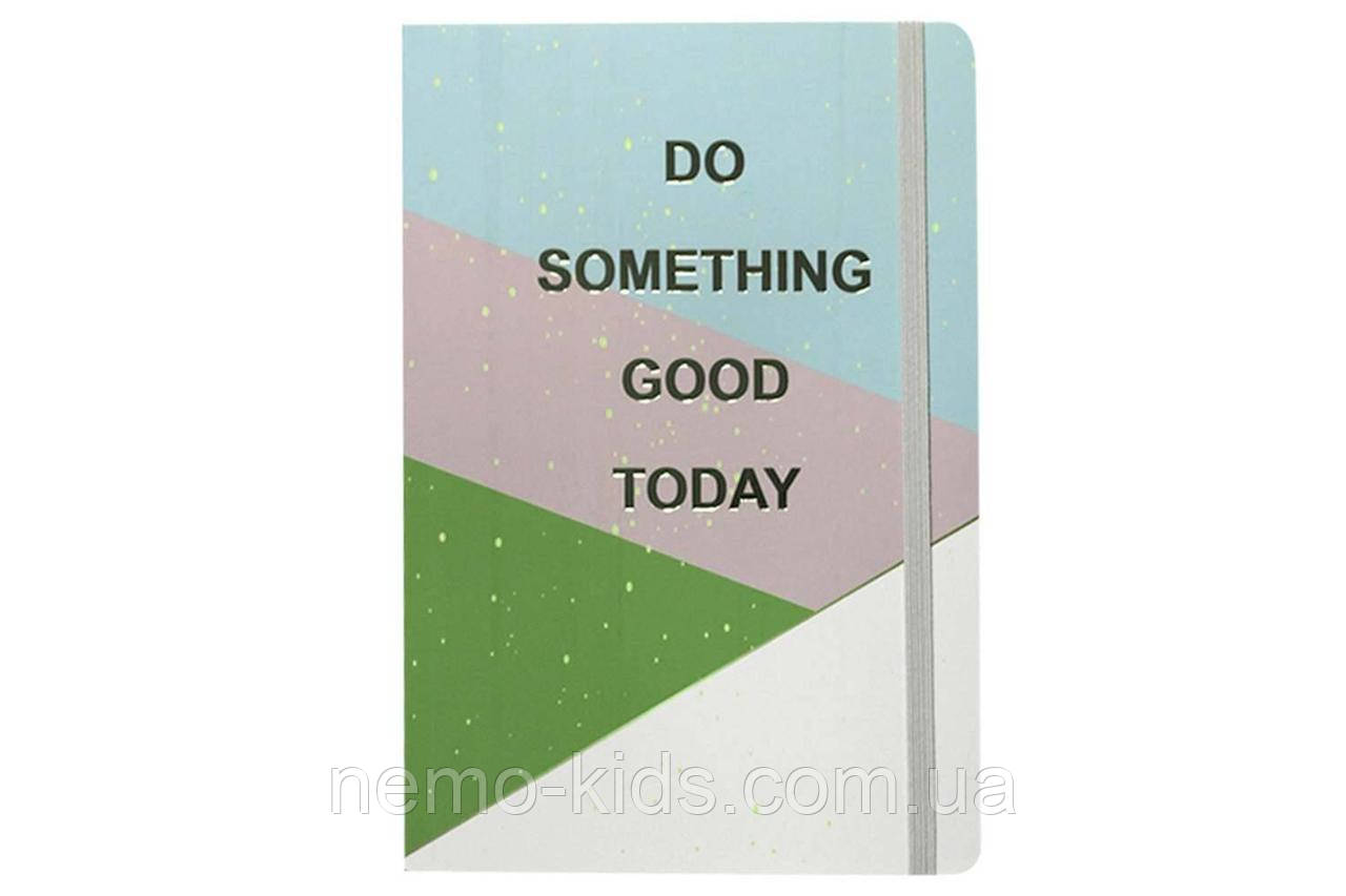 Зошит А5 на гумці, картонна обкладинка 300гр. з фольгою, 100арк, 70гр. клітинка, фото 1