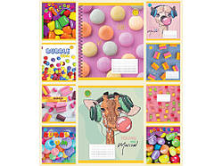 Зошит 36 аркушів клітинка, серія Ароматний (BUBBLE GUM), ЦІНА ЗА УП. 20ШТ, (20/120)