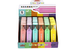 Текстовиділювач пастельний, мікс кольорів, ЦІНА ЗА 1ШТ., 11*2,5см (36шт/уп)