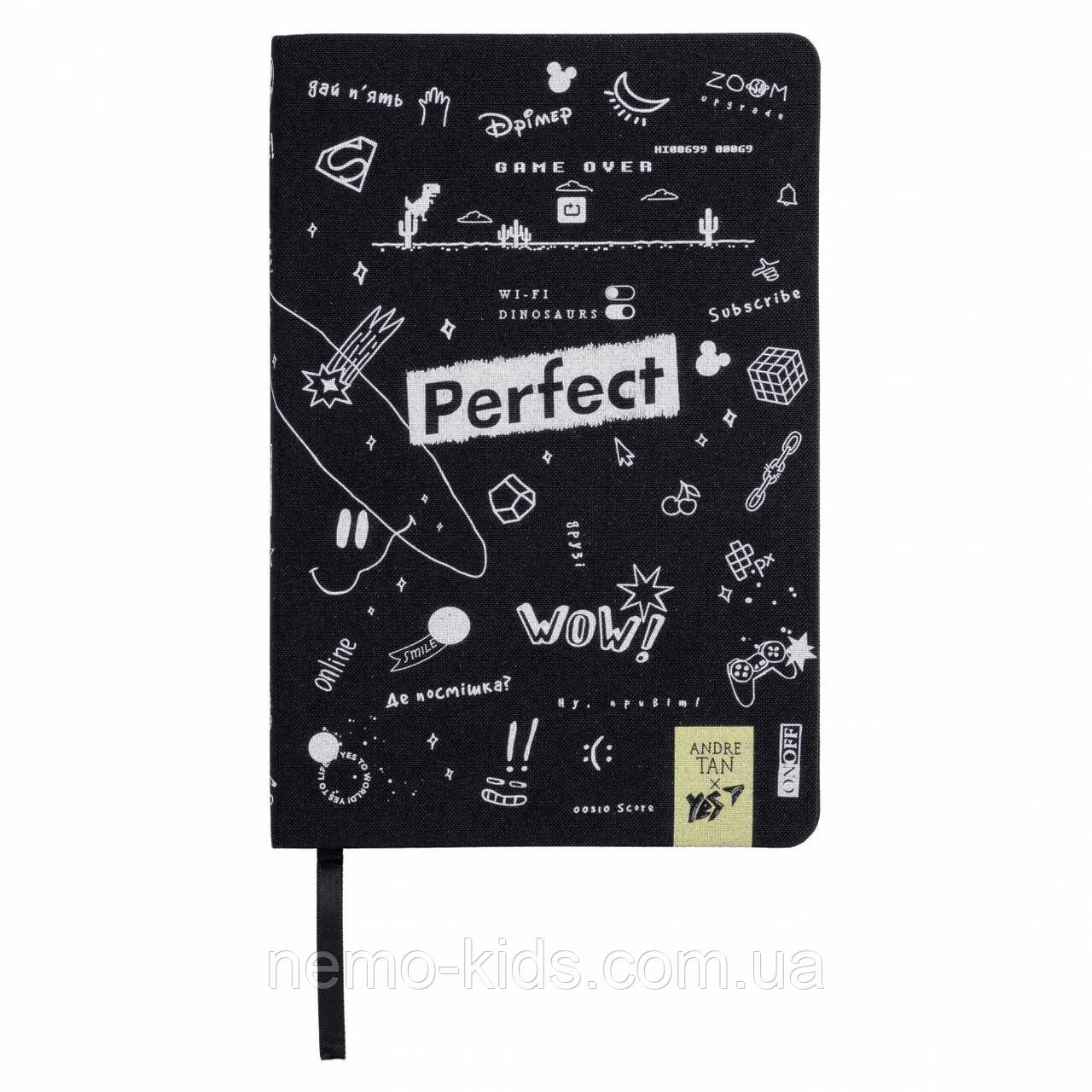 Блокнот А5/120 лін. інт. YES by ANDRE TAN, тканина. обкл., фото 1