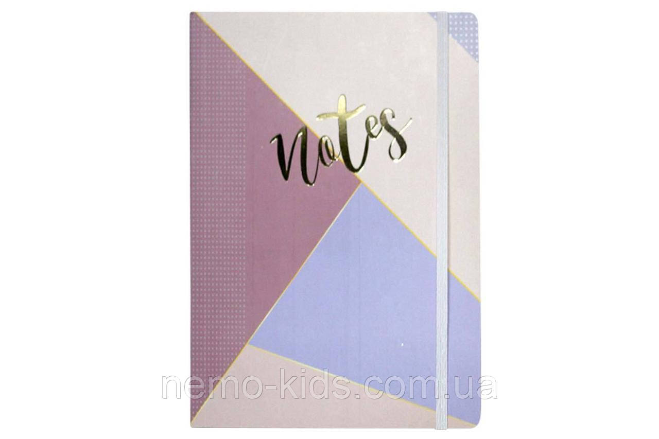 Зошит А5 на гумці, картонна обкладинка 300гр, з фольгою, 100арк, 70гр, клітинка, 21*15*1см, фото 1