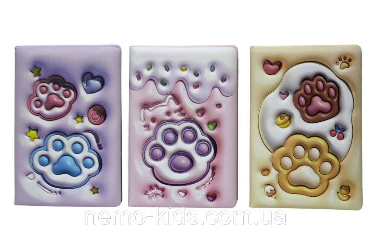 Блокнот А5, обкладинка пвх з 3D ефектом, 80арк. 70гр. Котики 21*15см, фото 1