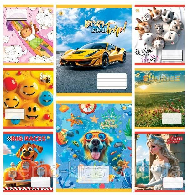 Зошит 12 арк. косая з додатком Люкс, упаковка 25шт, ТМ Тетрада, Україна, фото 1