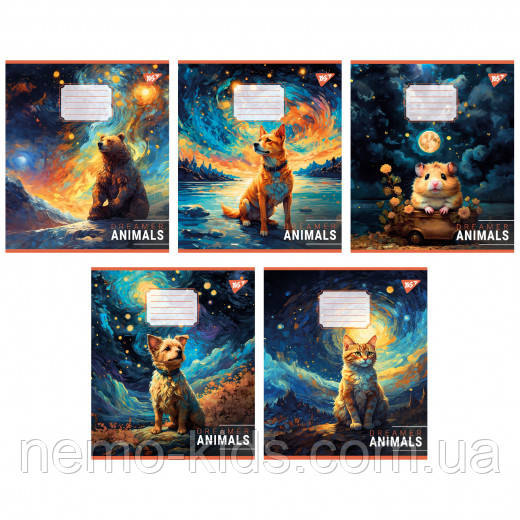 Зошит 36арк. клітинка Dreamer animals, ЦІНА ЗА УП. 15ШТ., ТМ YES, Україна, фото 1