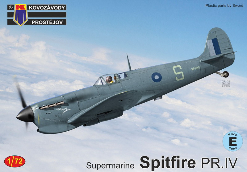 Пластикова модель 1/72 Kovozavody Prostejov 0500 британський винищувач Supermarine Spitfire Pr.IV, фото 1