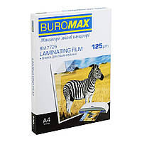 Плівка для ламінування Buromax (BM.7725) глянсова, А4, 125 мк, 100 шт.