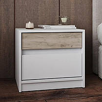 Тумба приліжкова Еверест Стайл-500 50,2х39х44,2 см Німфея Альба (білий)/Дуб краф сірий (DTM-071161), фото 2