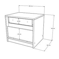 Тумба приліжкова Еверест Стайл-500 50,2х39х44,2 см Німфея Альба (білий)/Дуб краф сірий (DTM-071161), фото 4