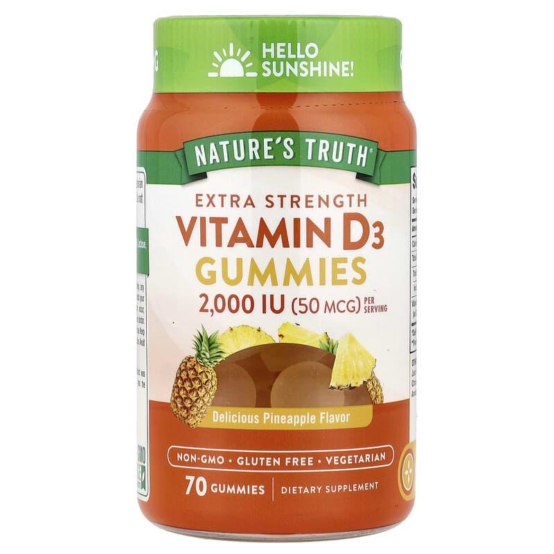 Вітамин Д3 Nature's Truth Vitamin D3 2000 IU (50 mcg) 70 жув. цукерок (ананас)