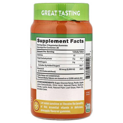 Вітамин Д3 Nature's Truth Vitamin D3 2000 IU (50 mcg) 70 жув. цукерок (ананас), фото 2