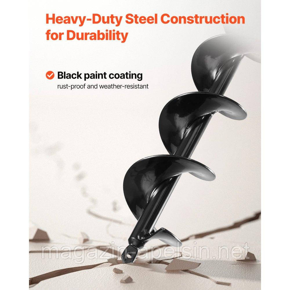 Бур для земляних стовпів VEVOR Бур для земляних отворів Садовий бур для свердлильної машини 8x60 см