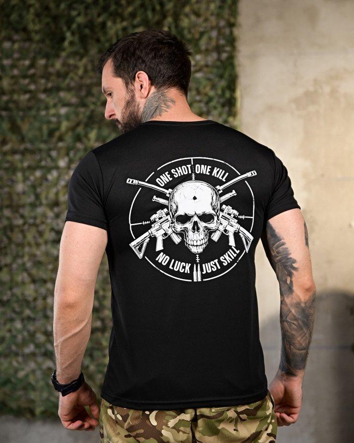 Тактична вологовідвідна футболка One Shot Чорний TDF