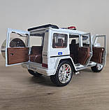 Машина металева поліція Mercedes-Benz G-Class Гелендваген Авто Експерт 1:24 світло звук інерція відч двері баг капот 21*8*9,5см, фото 8