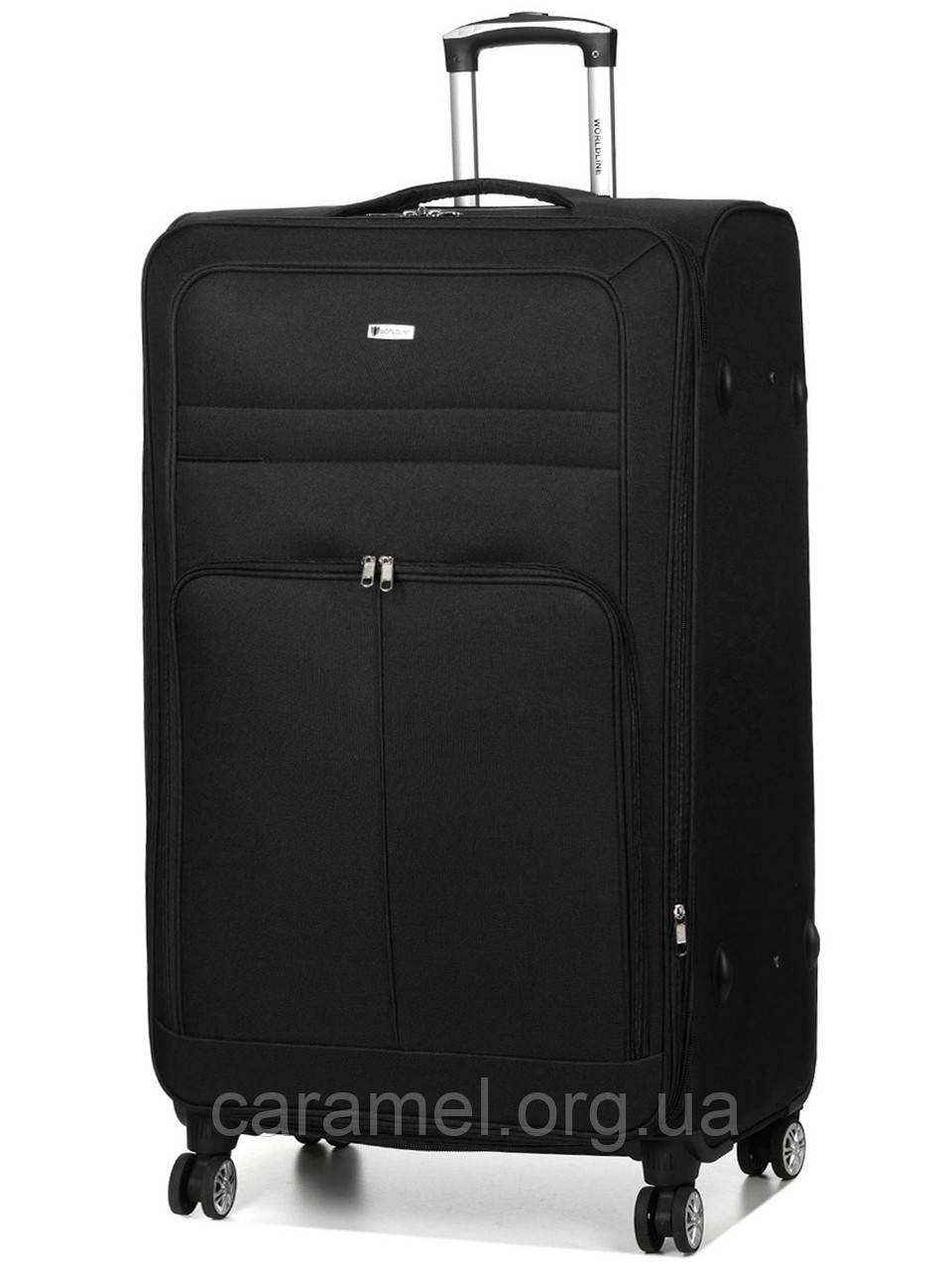 Валіза гігант XL тканина чорна 89х54х35(+5)см/145л/4.8кг/Worldline 619, фото 1