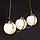 Підвісна люстра з 3 лампами-кулями Е27 бронза антична, фото 3