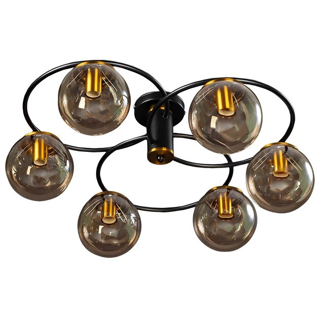 Люстра на 6 ламп Е14 з круглими плафонами