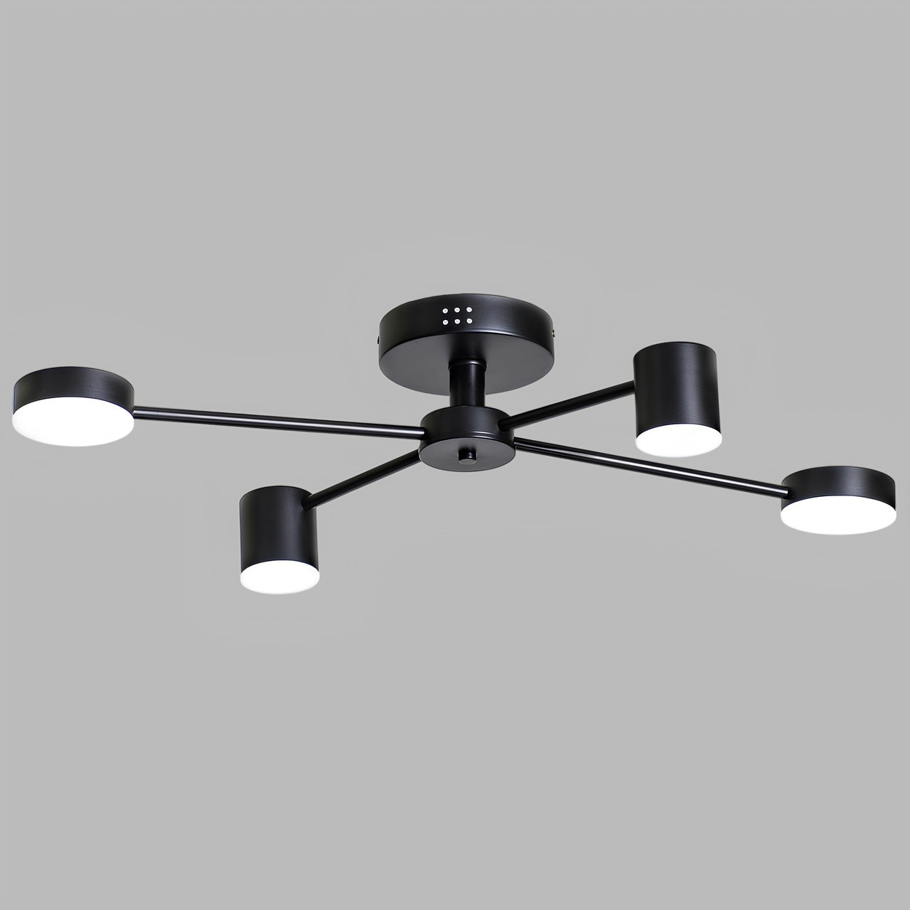 Люстра світлодіодна на 4 плафони з пультом 3000-6000К 48Вт IP20 чорна