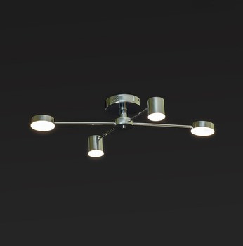 Світильник світлодіодний на 4 плафони з пультом та димером 3000-6000К 48Вт IP20 хром