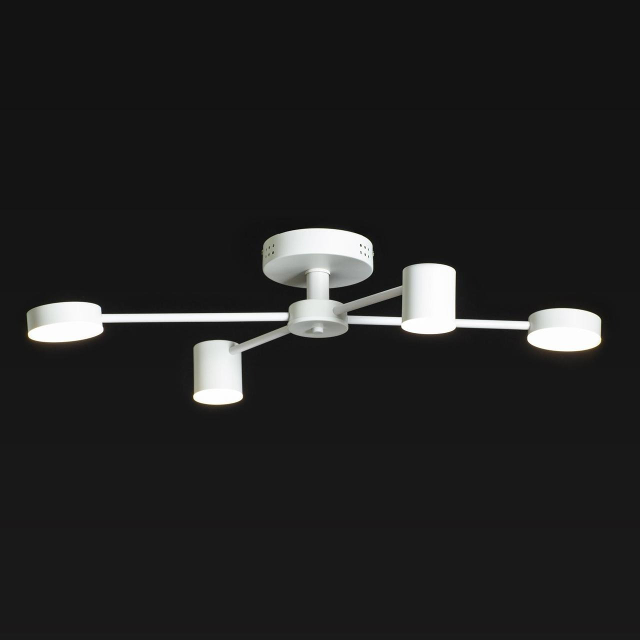 Led люстра на пульті з димером 4 плафони 3000-6000К 48Вт IP20 біла